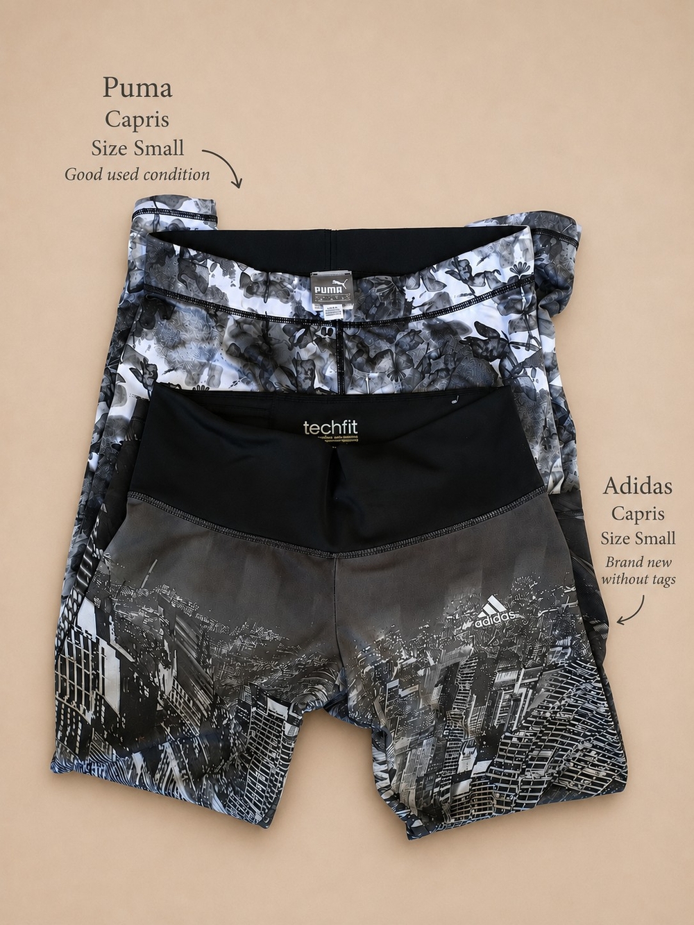 Adidas Techfit & Puma Athletic Capri Leggings Bundle – Size Small